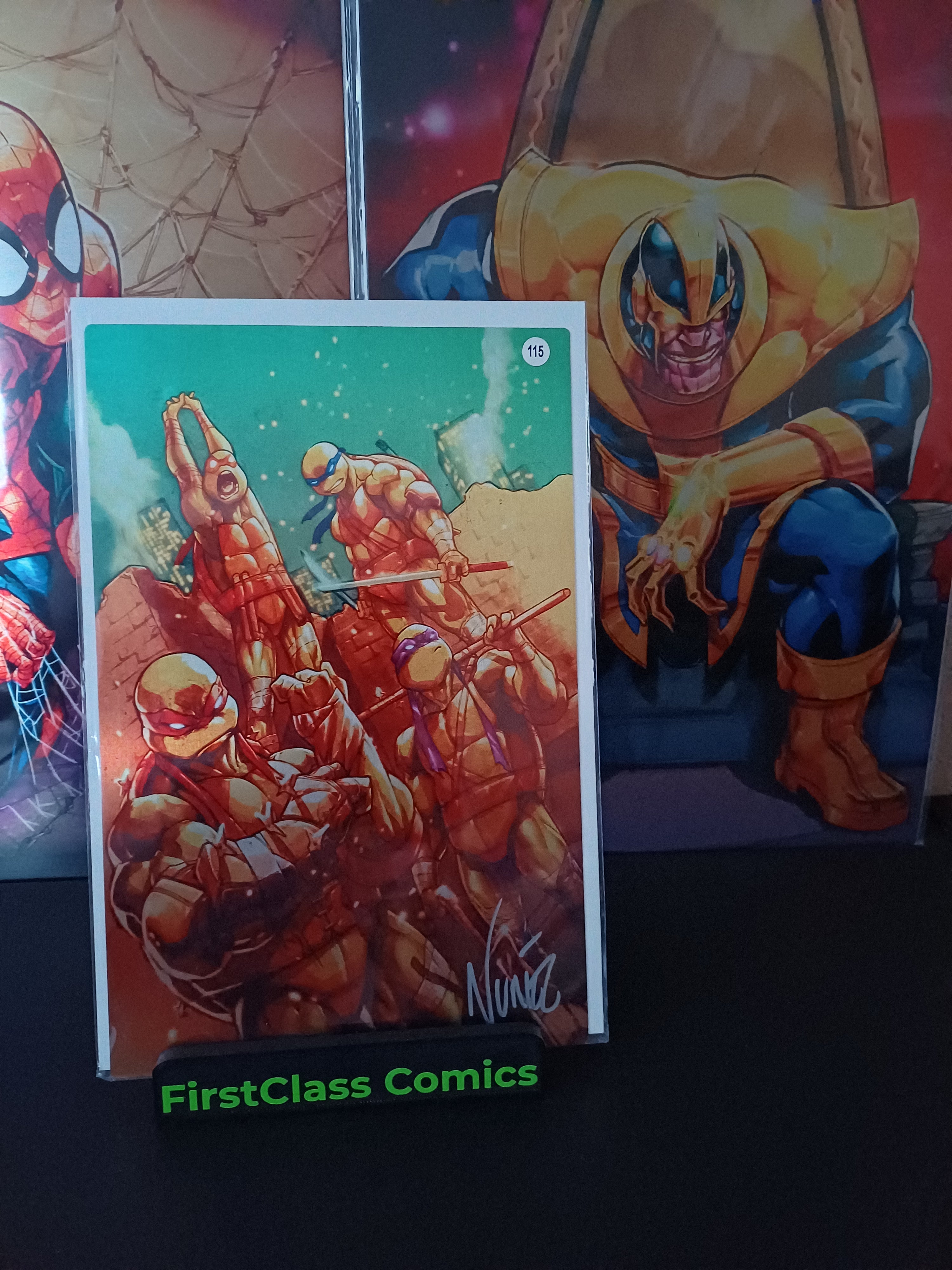 TMNT comic book size  Metal art print signed by Eddie Nunez with COA