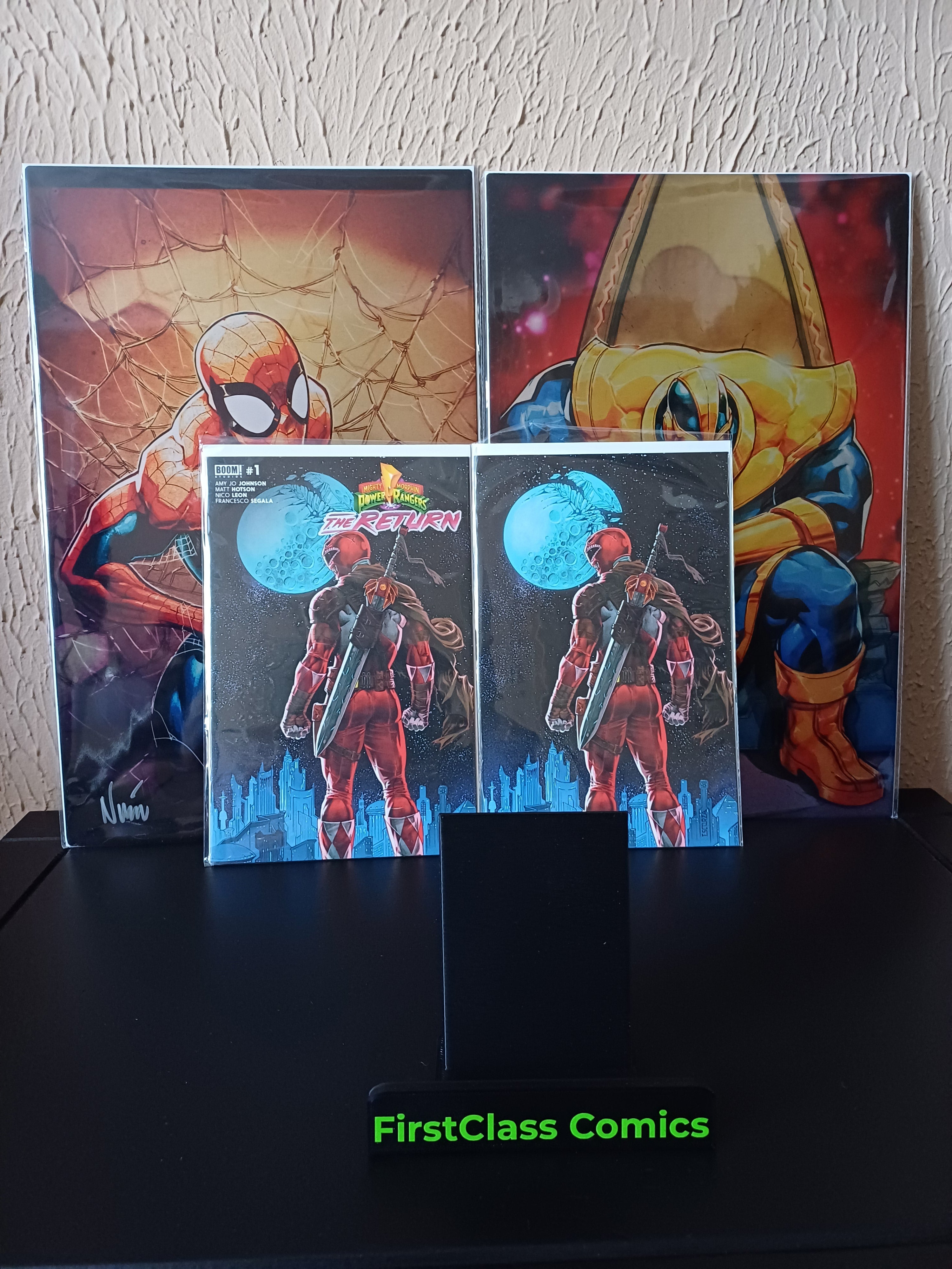 Mighty Morphin Power Rangers: The Return #1 Blue Moon Megacon Trade + Virgin Set