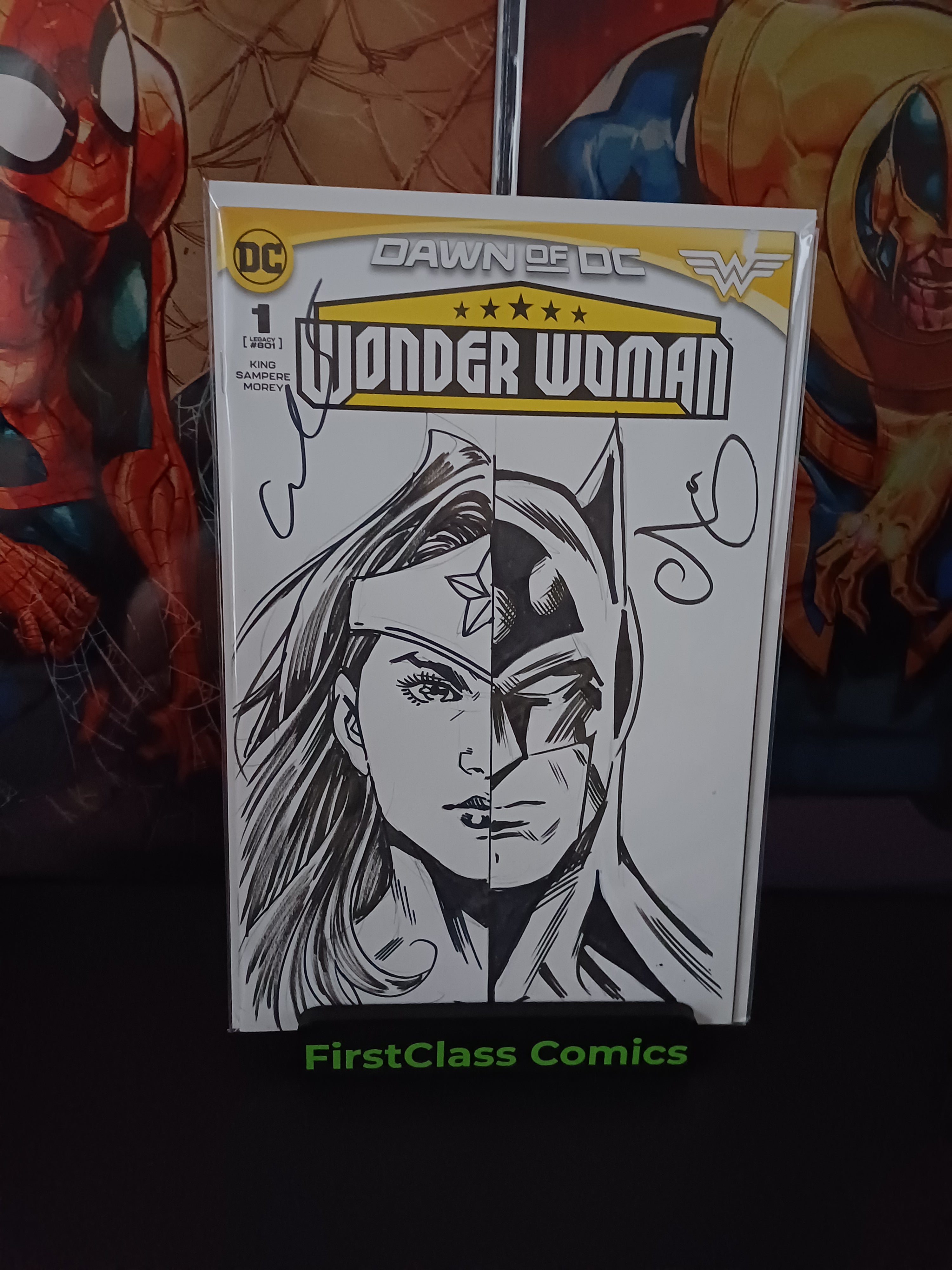 WONDER WOMAN #1  Original Sketch 2x Signed Escorza bros With COA