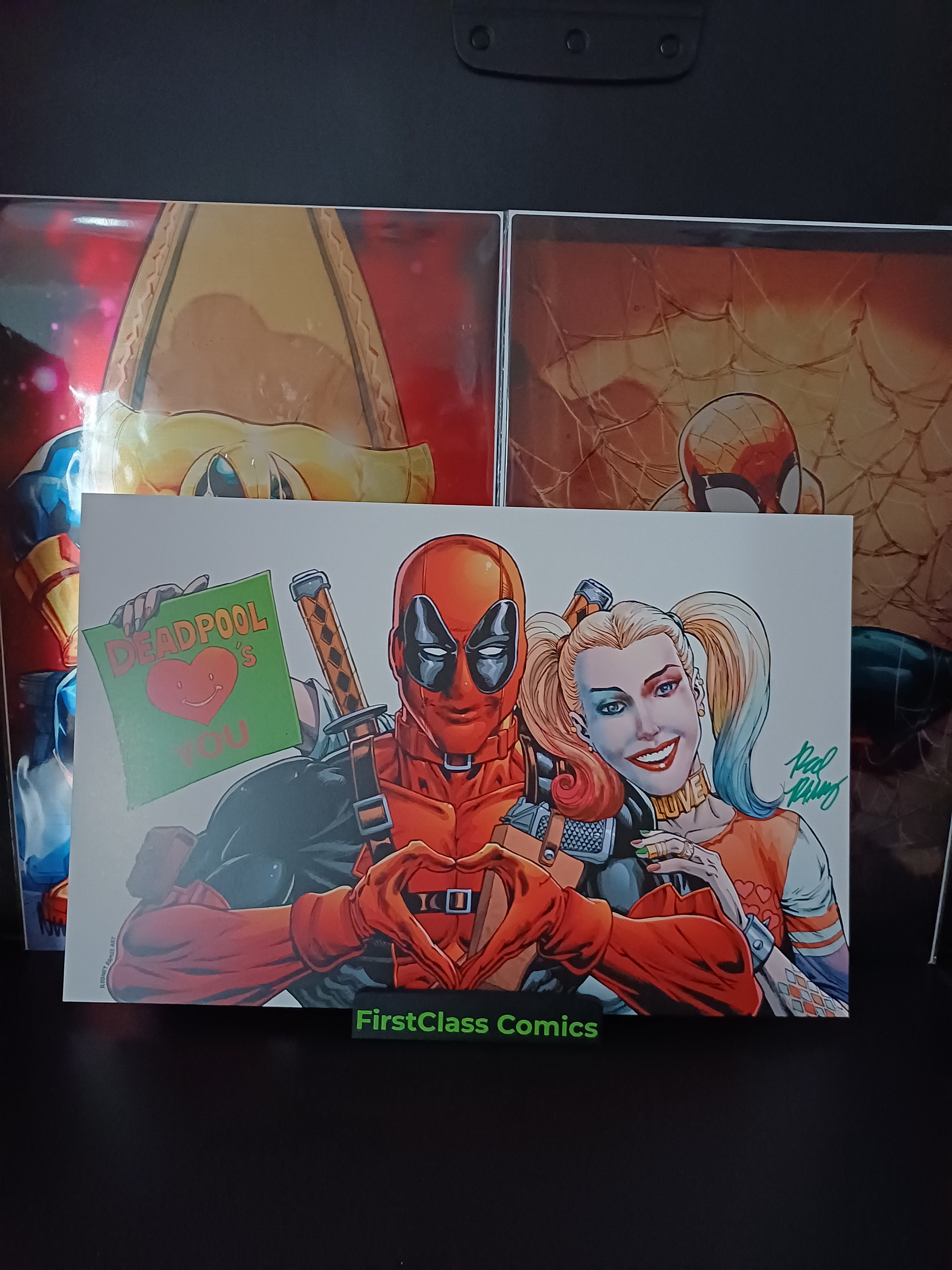 DEADPOOL & HARLEY 11x17 Art Print Signed by RODNEY RAMOS with COA