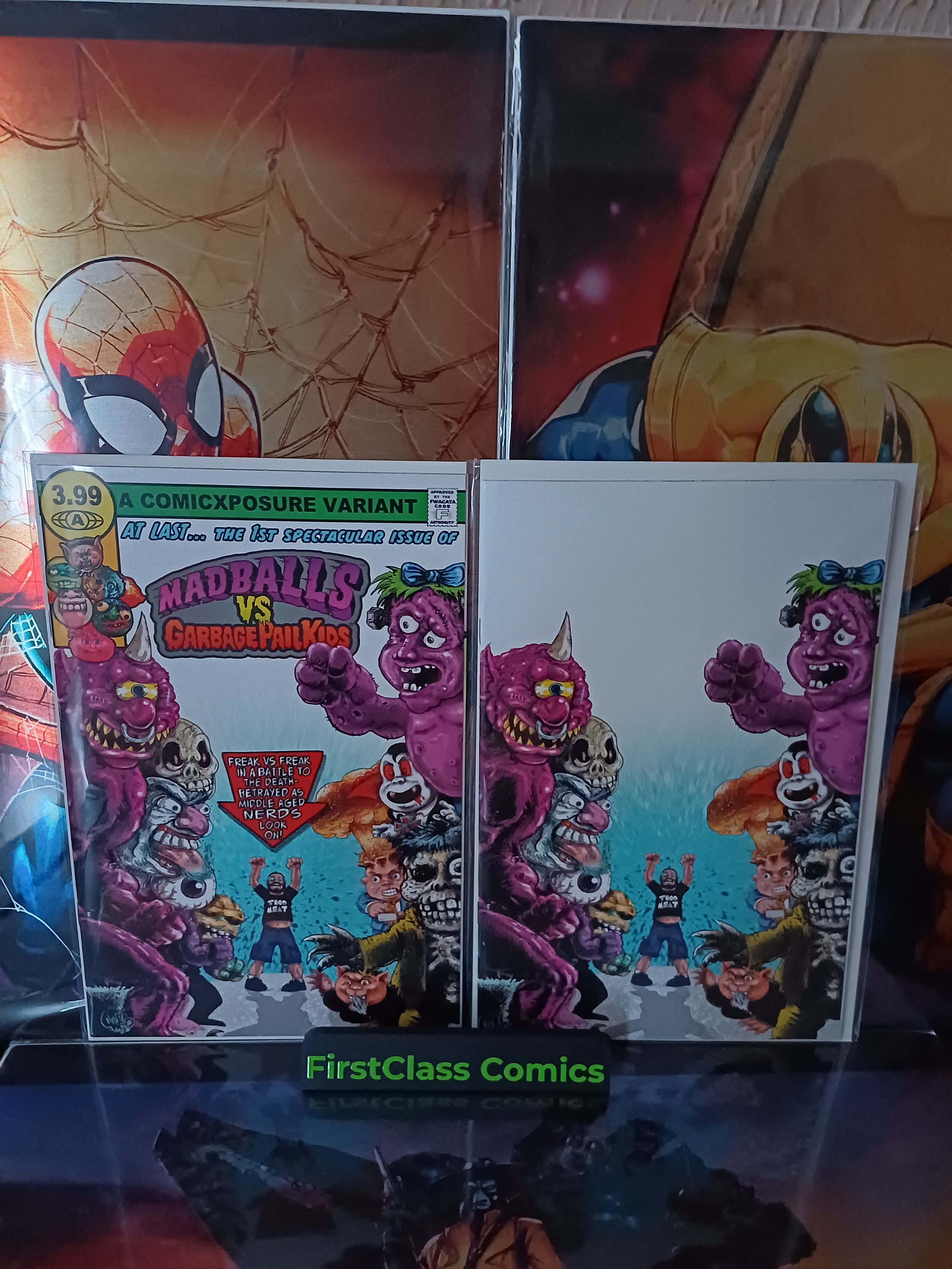 MADBALLS VS GARBAGE PAIL KIDS #1 TRADE AND VIRGIN X-MEN 100 HOMAGE VARIANT SET