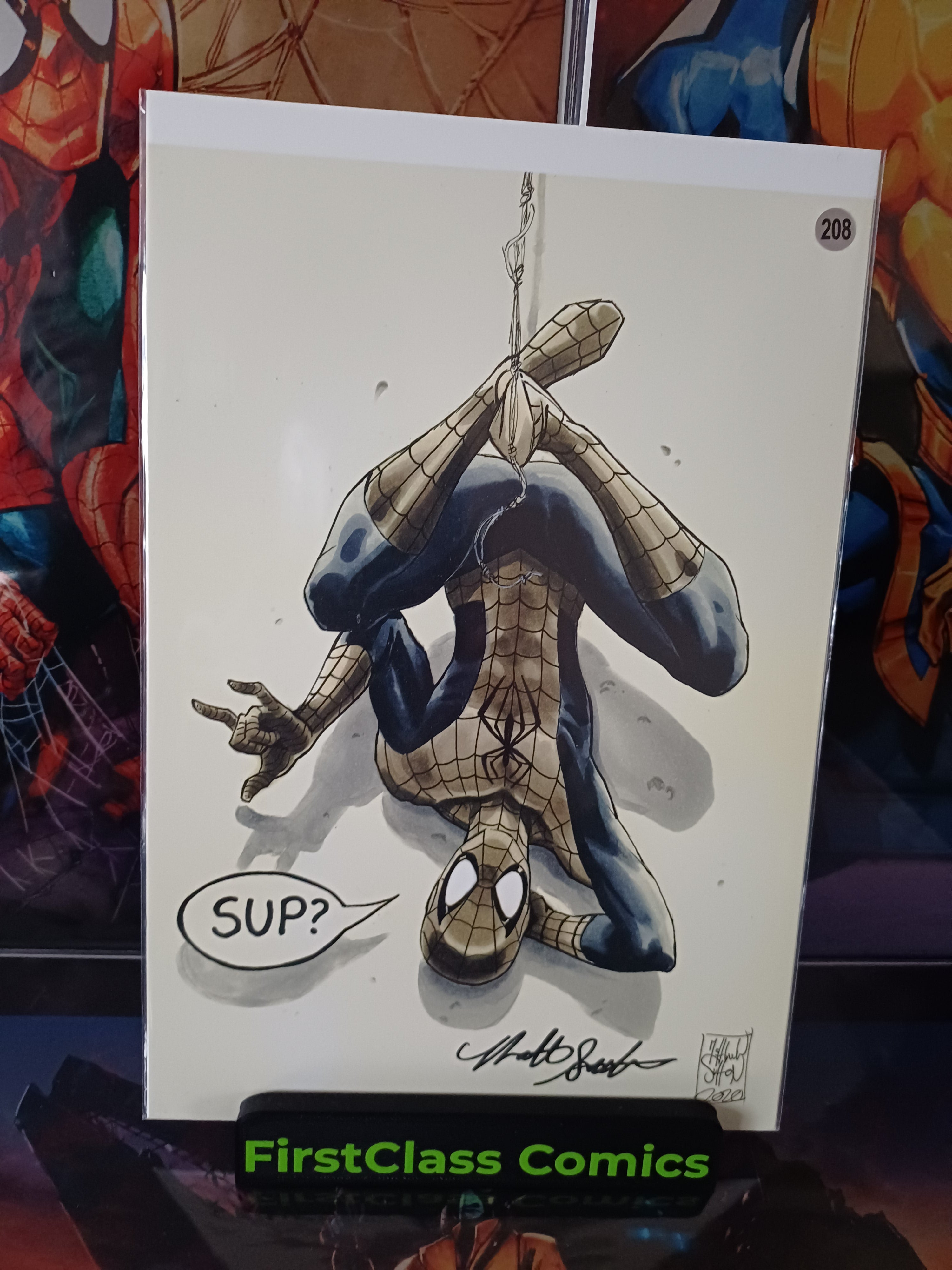 SPIDER-MAN  ART PRINT Signed By Mathew Sutton w/ C.O.A.