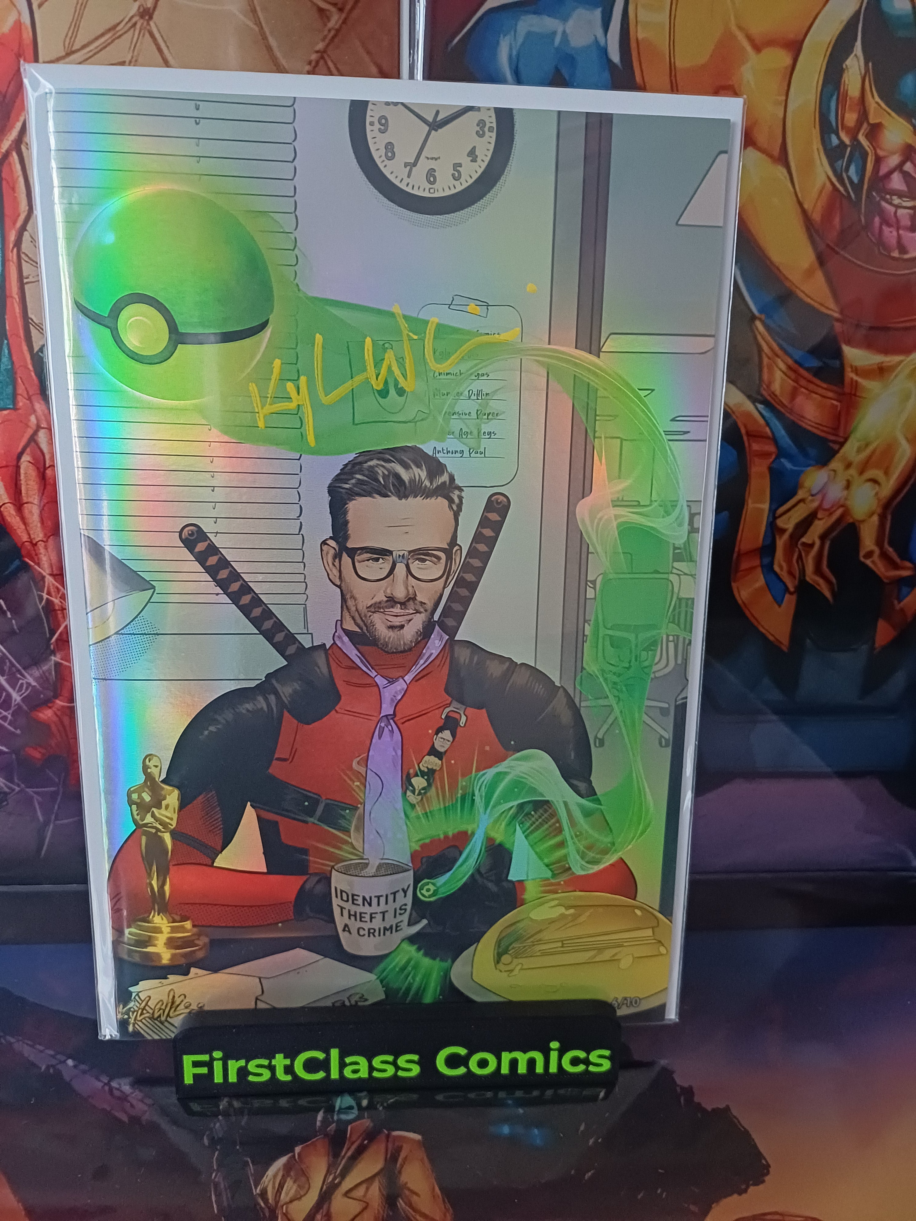 FAME: RYAN REYNOLDS FOIL Signed by  Kyle Willis  With COA 6/10