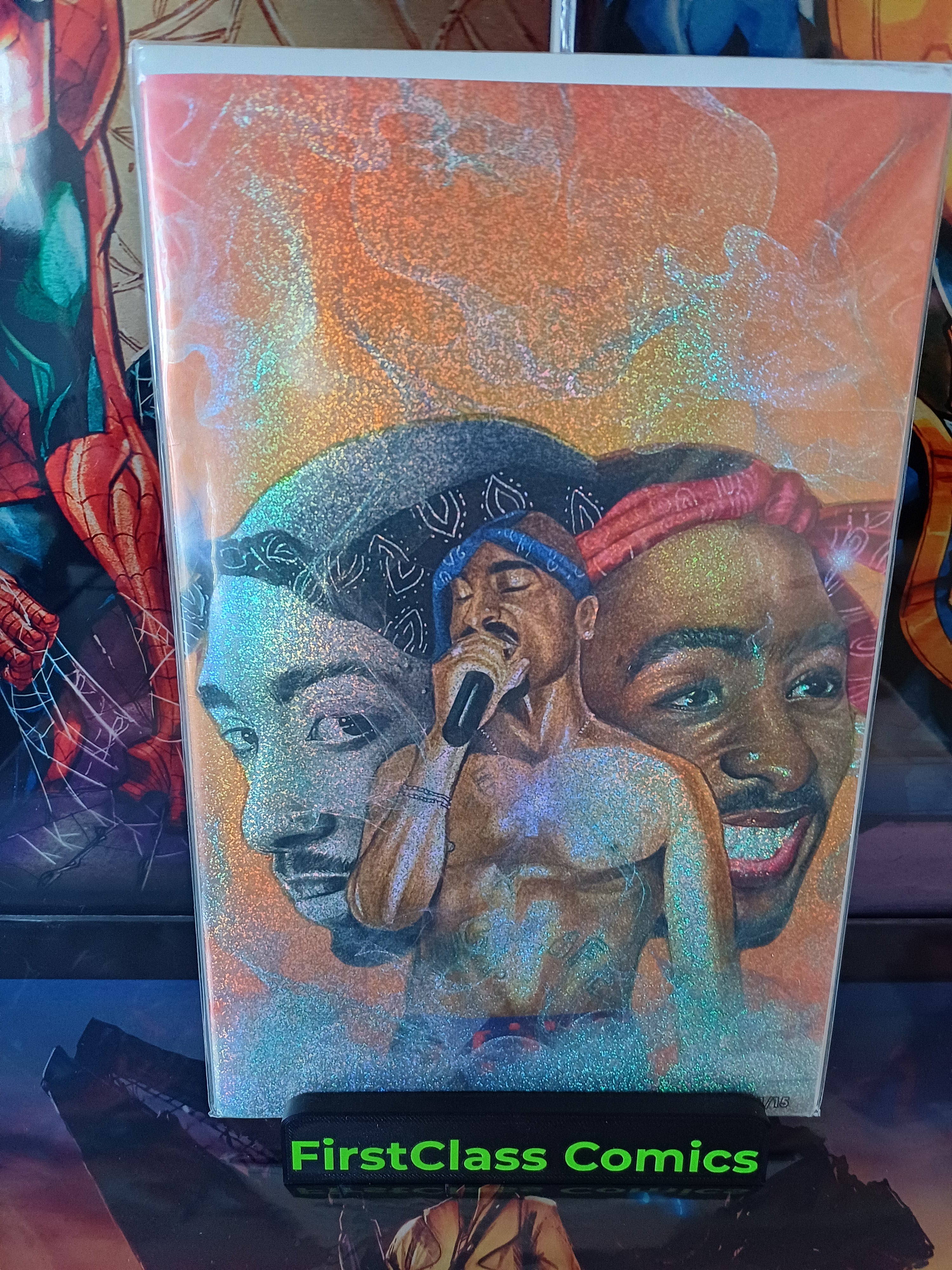 TUPAC: TRIBUTE 1/15 MEGACON EXCLUSIVE CONFETTI GLITTER FOIL #1 With COA