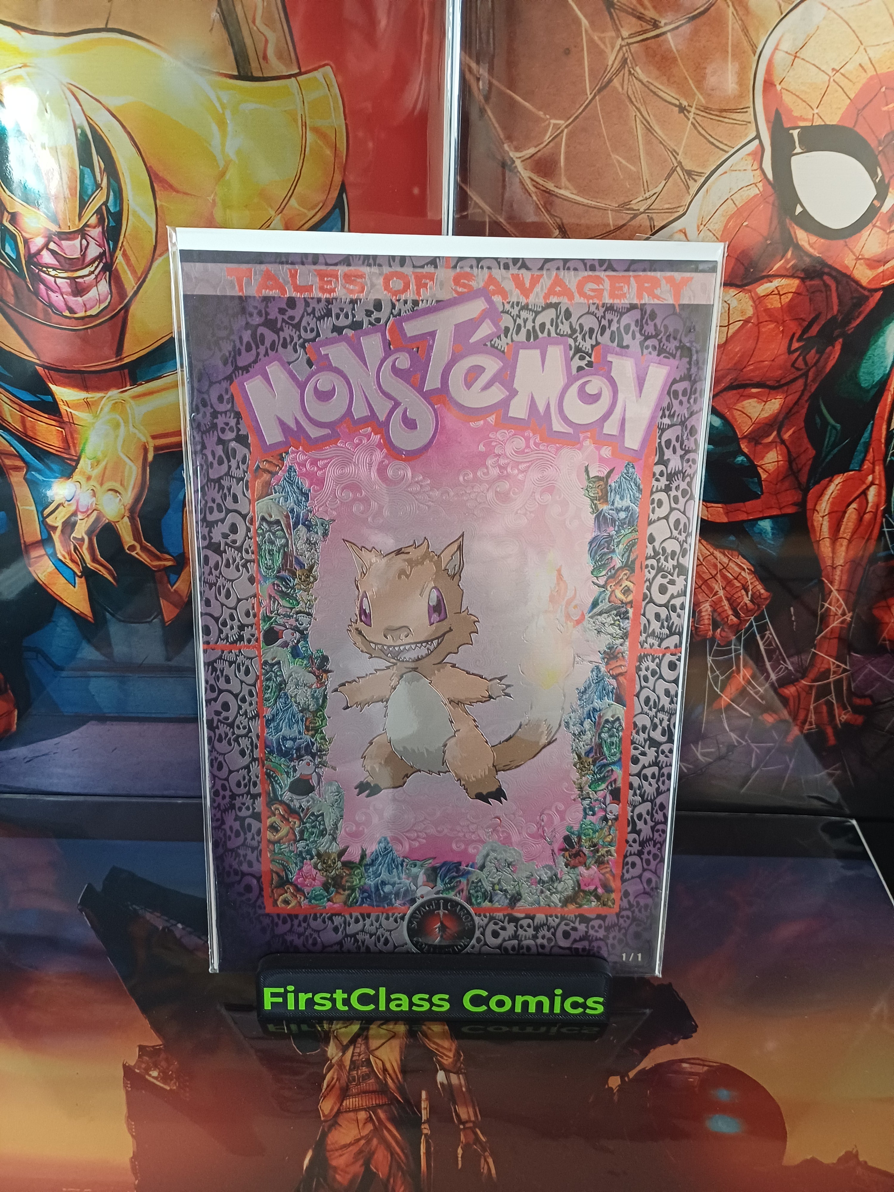 Tales Of Savagery Monstemon Embossed Metal Foil 1/1 WolfMander  MegaCon Exclusive MonsteCon Blind Bags
