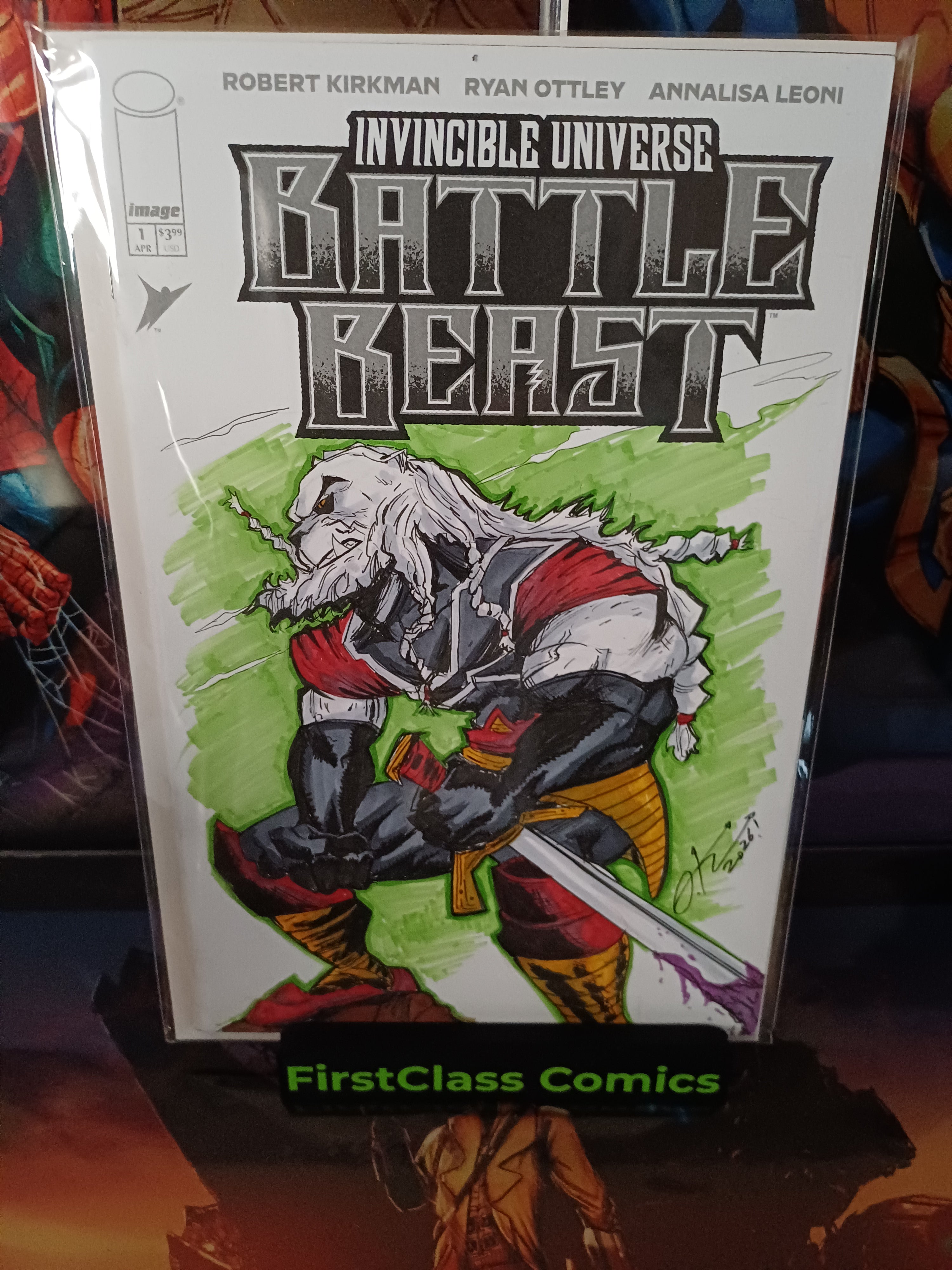 INVINCIBLE UNIVERSE: BATTLE BEAST #1 I BLANK W/ ORIGINAL SKETCH -ABI BOY