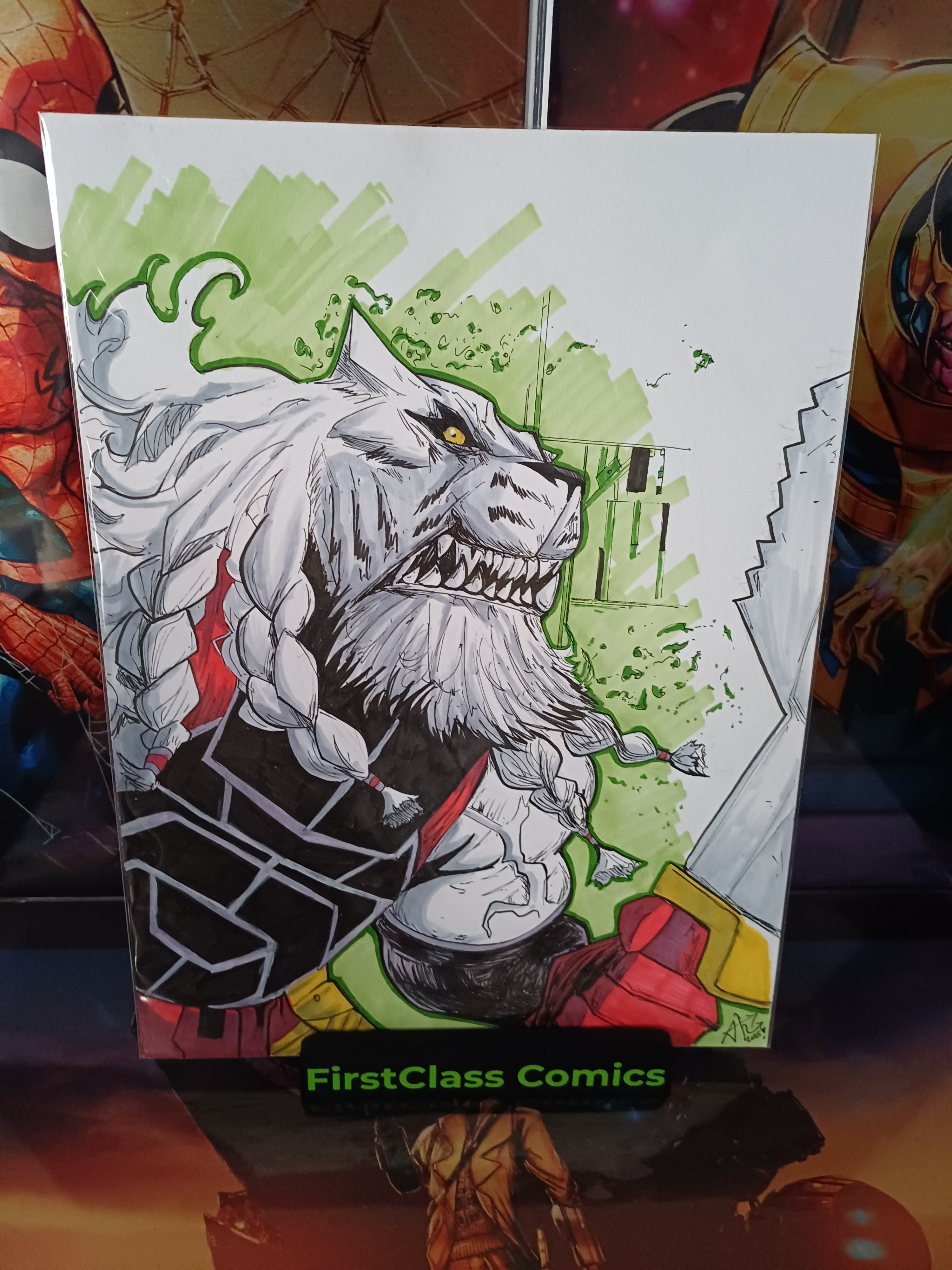 INVINCIBLE UNIVERSE: BATTLE BEAST ORIGINAL SKETCH -ABI BOY 9x12