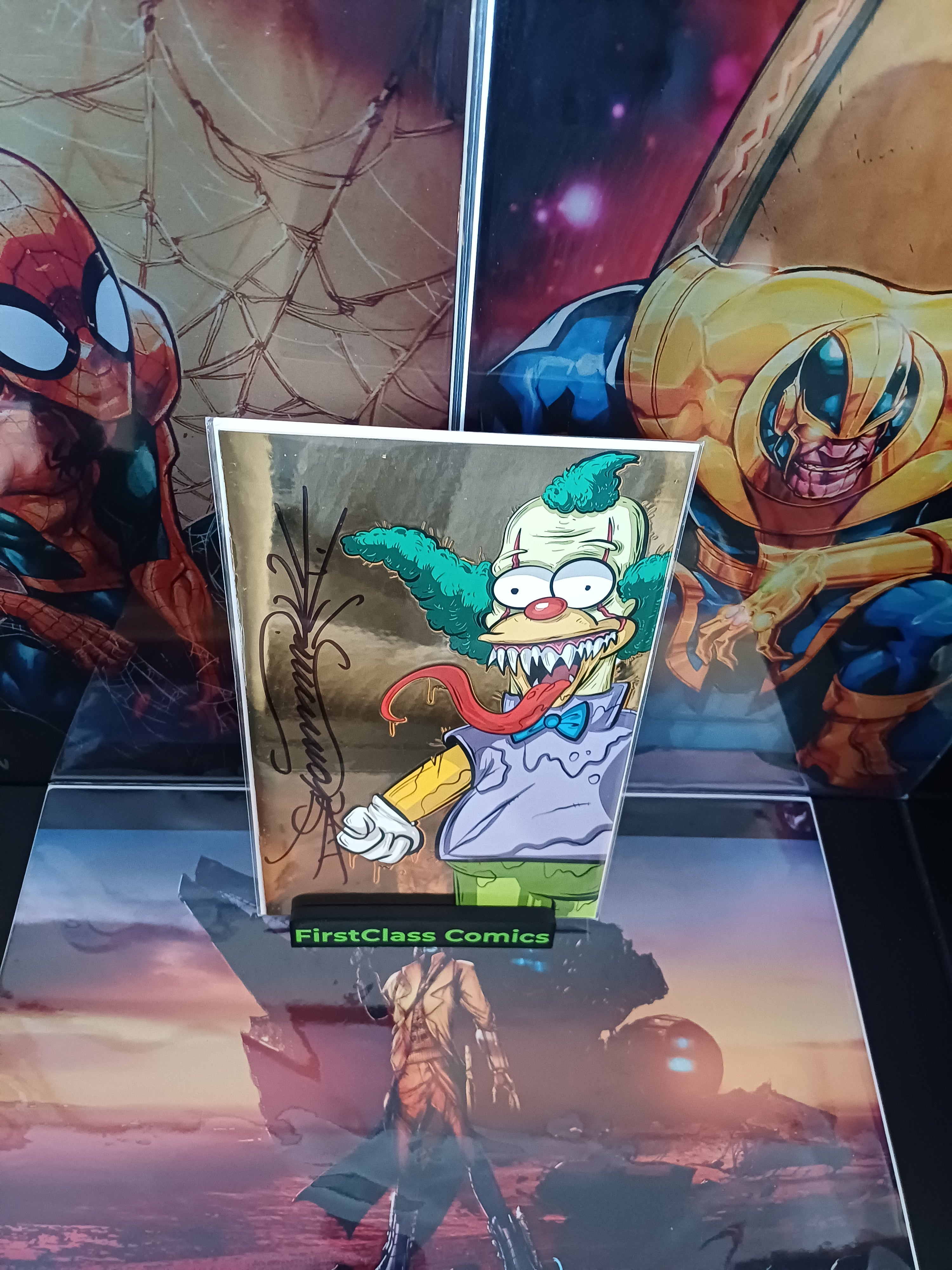 Krusty The Clown Gorkem Gold Foil Signed By Gorkem Demir With COA