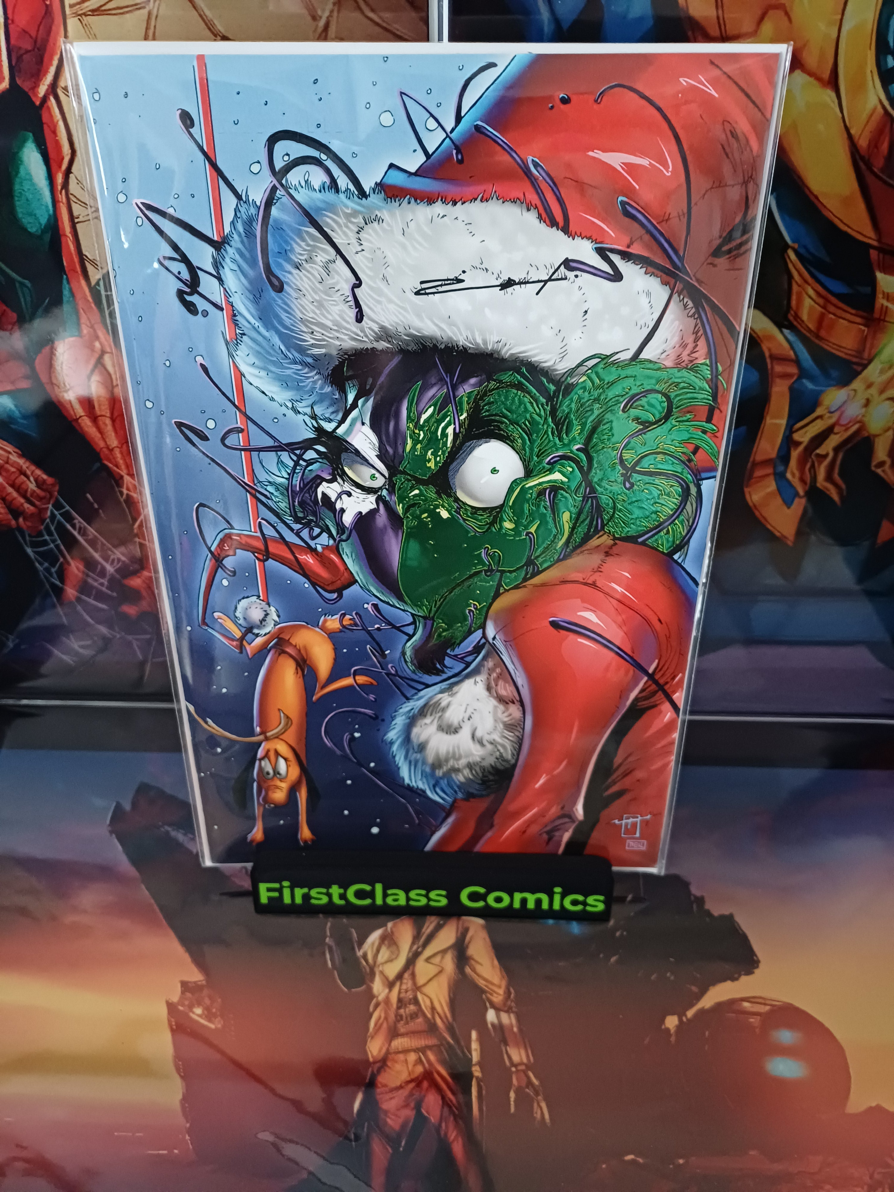 VENOMIZED GRINCH EXCLUSIVE VIRGIN EMBOSSED FOIL SIGNED By JONATHAN URIBE