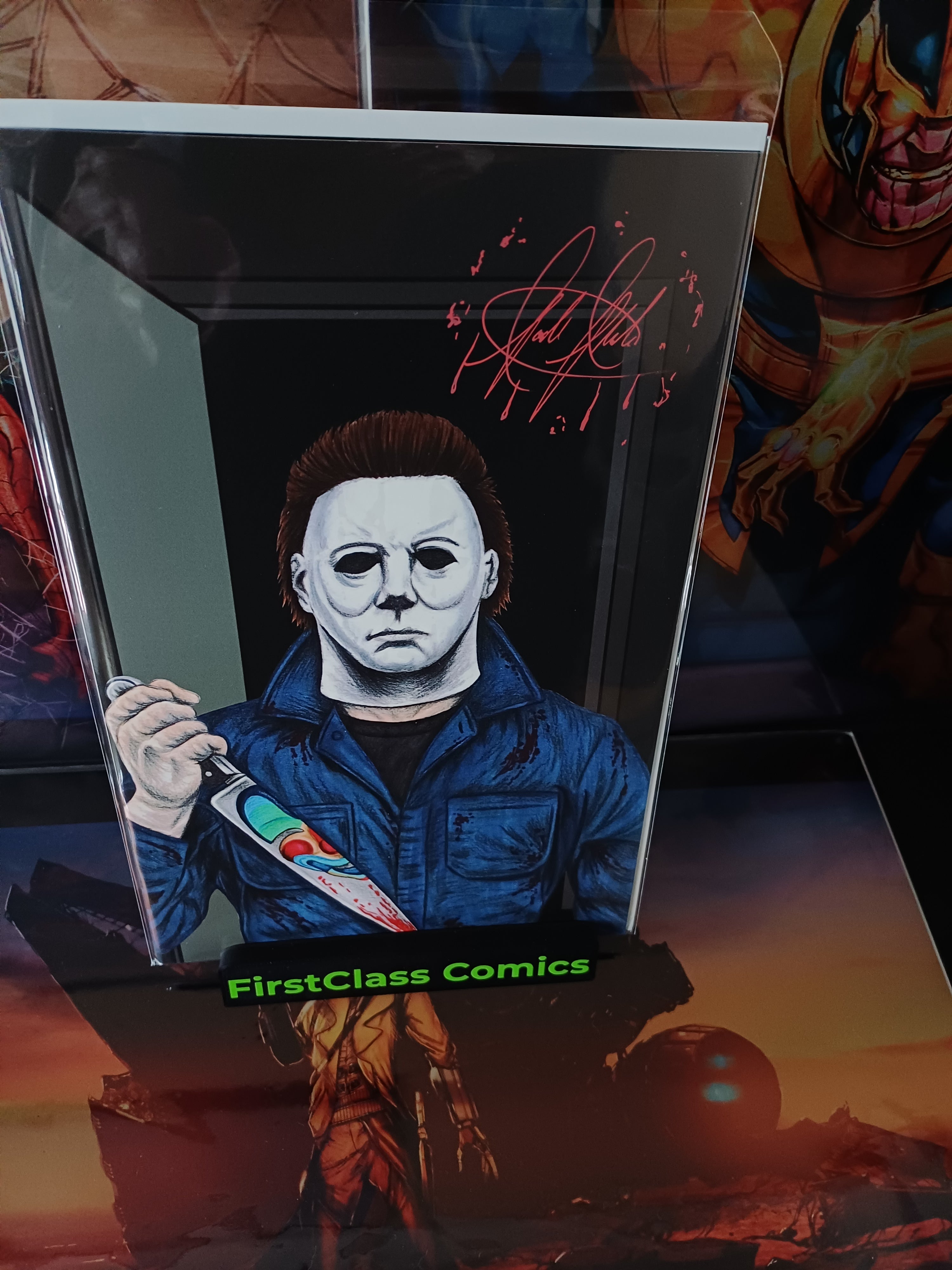 HALLOWEEN SCOTT STRAKA SIGNED BLOOD DRIP EXCLUSIVE 38/40 EMBOSSED FOIL